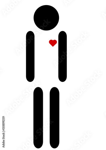Piktogramm Mensch mit Herz