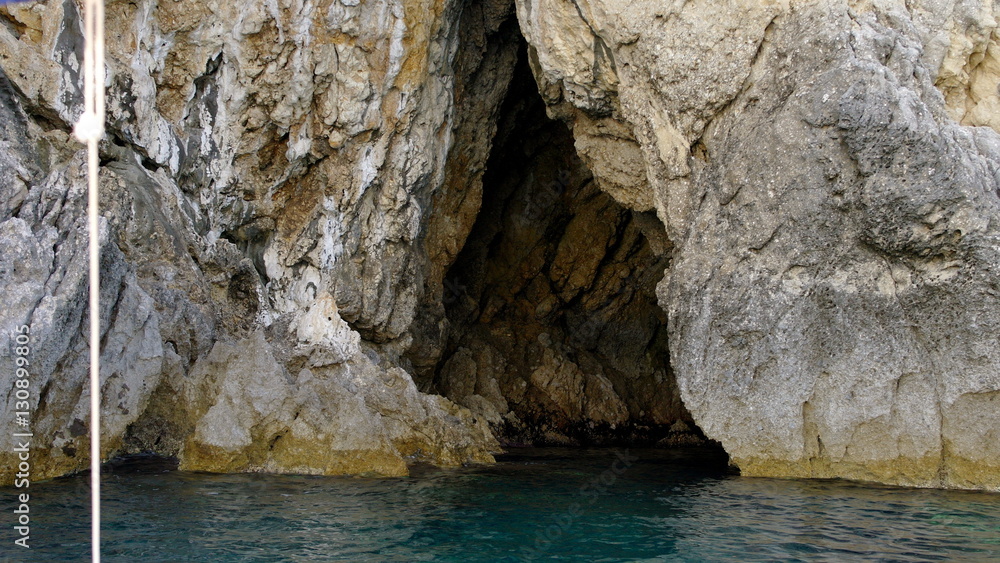 Cliffs, sea and caves