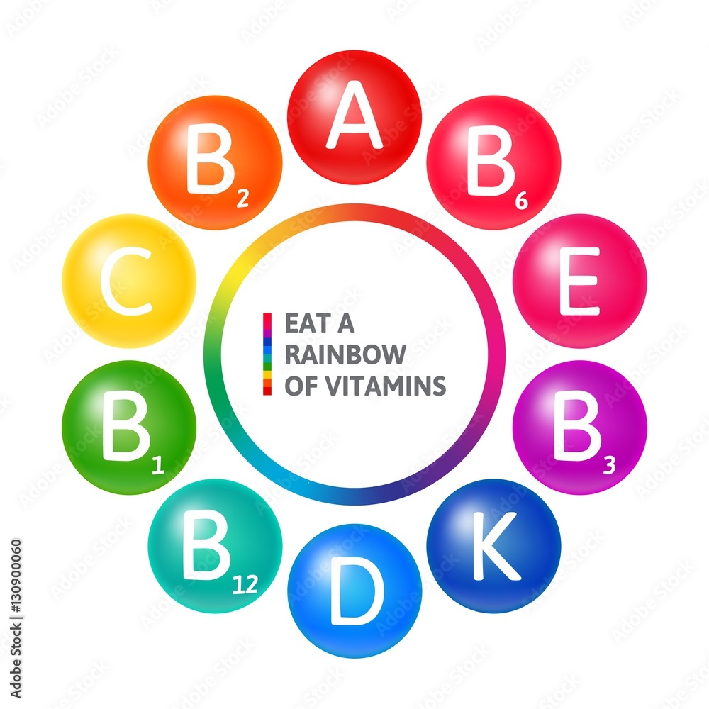 Eat a Rainbow of Vitamins Advertising Concept Eat a Rainbow of Vitamins Advertising Concept