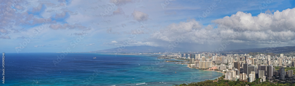 Panoramamic view of downtown Honolulu and Waikiki, Oahu, Hawaii Panoramamic view of downtown Honolulu and Waikiki, Oahu, Hawaii