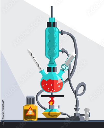 Installation for carrying out syntheses under reflux. During syn