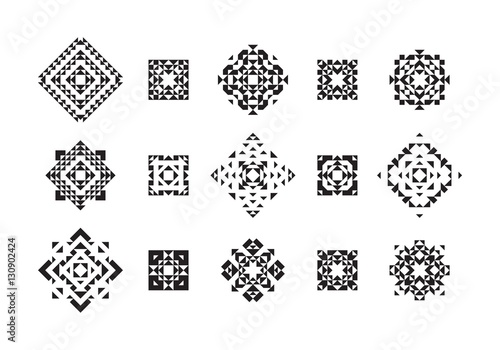 Set of Geometric Ethnic Elements