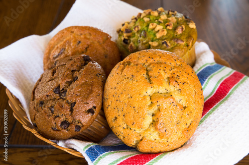 Canvas Print assortment of fresh baked muffins