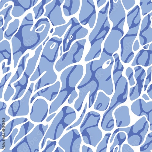 Abstract Blue Water Waves Seamless Pattern