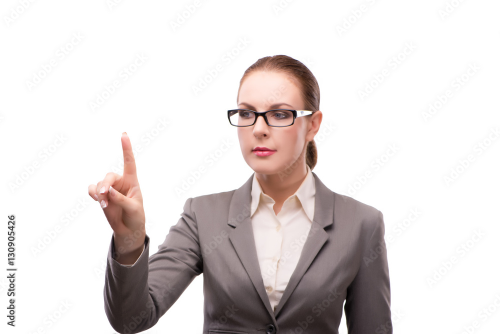 Strict serious businesswoman isolated on white Strict serious businesswoman isolated on white