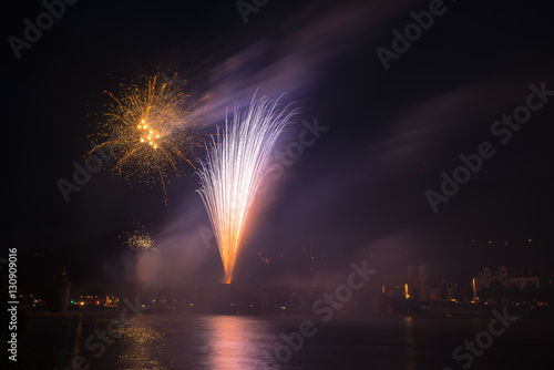 Great fireworks in Heidelberg, Germany