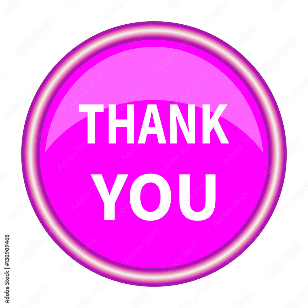 A pink icon with a white inscription Thank you. Vector illustration A pink icon with a white inscription Thank you. Vector illustration