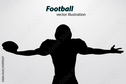 silhouette of a football player. Rugby. American footballer