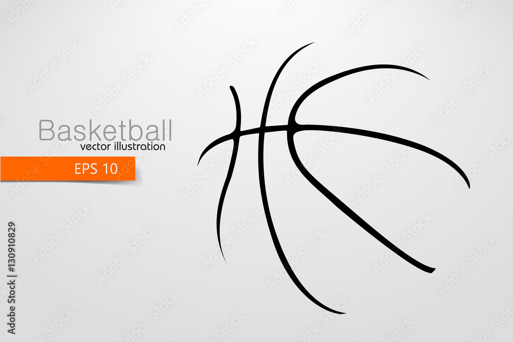 Fototapeta premium Silhouette of a basketball ball.