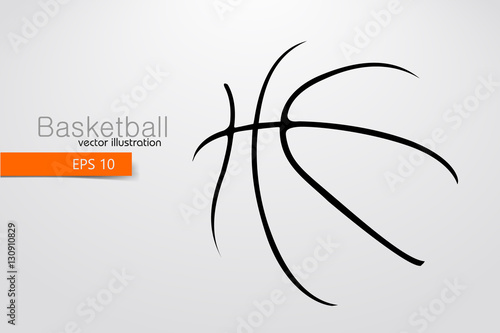 Silhouette of a basketball ball.