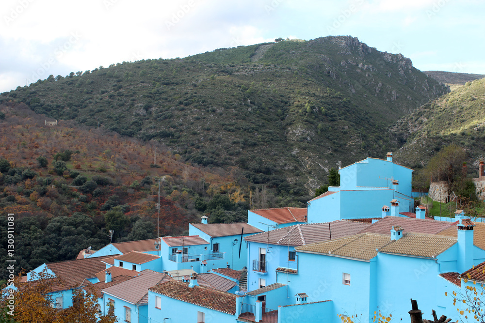 photo of blue houses