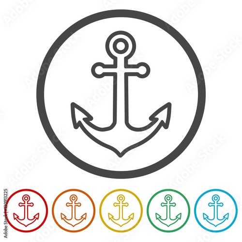 Anchor icons set 