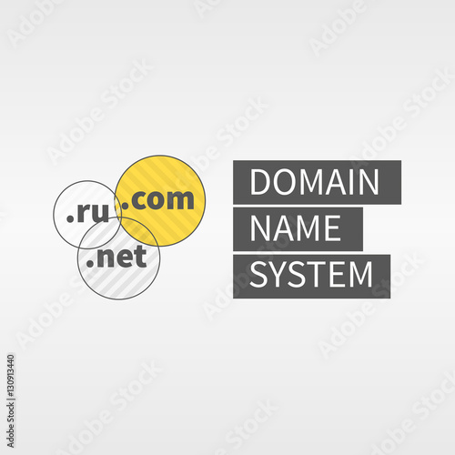 Domain name services web logo and icon. Text to the right.