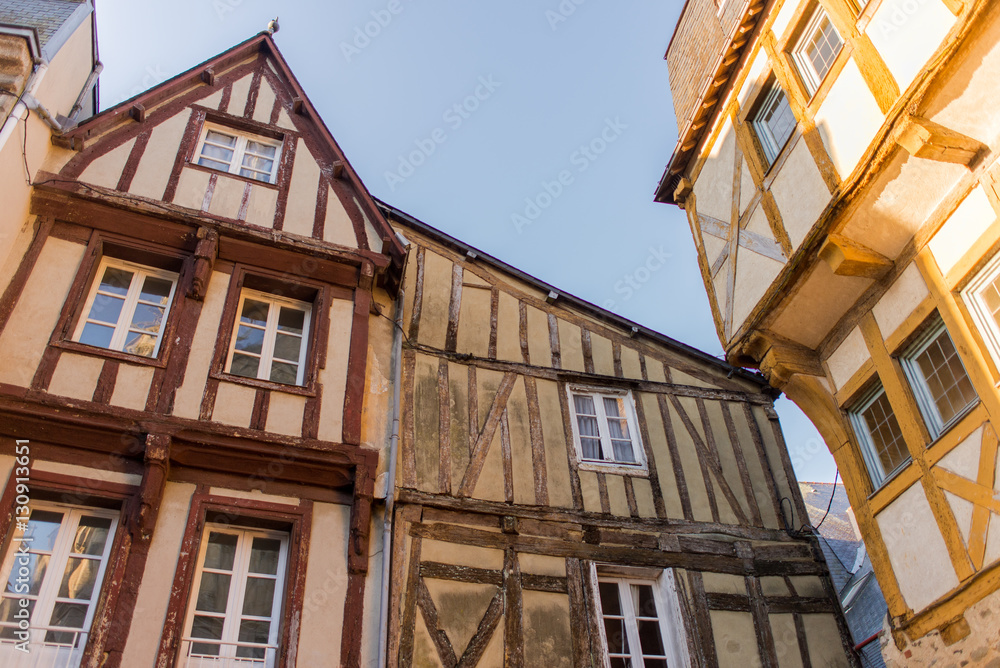 Vannes, Brittany, old half-timbered houses