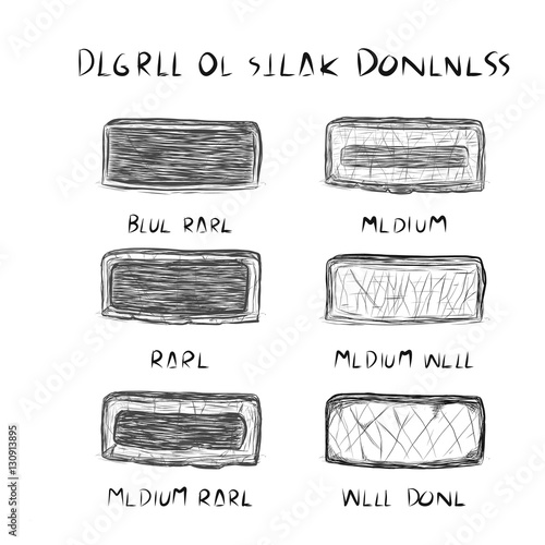 Hand drawn sketch set steak. Isolated vector food illustration on white background