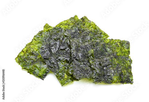 Sheet of dried seaweed, Crispy seaweed isolated on white backgro