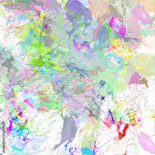 Abstract colored paper background. Colored paint stains. © explorich