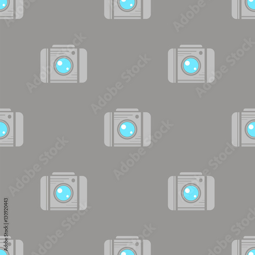 Digital Camera Seamless Pattern on Grey Background