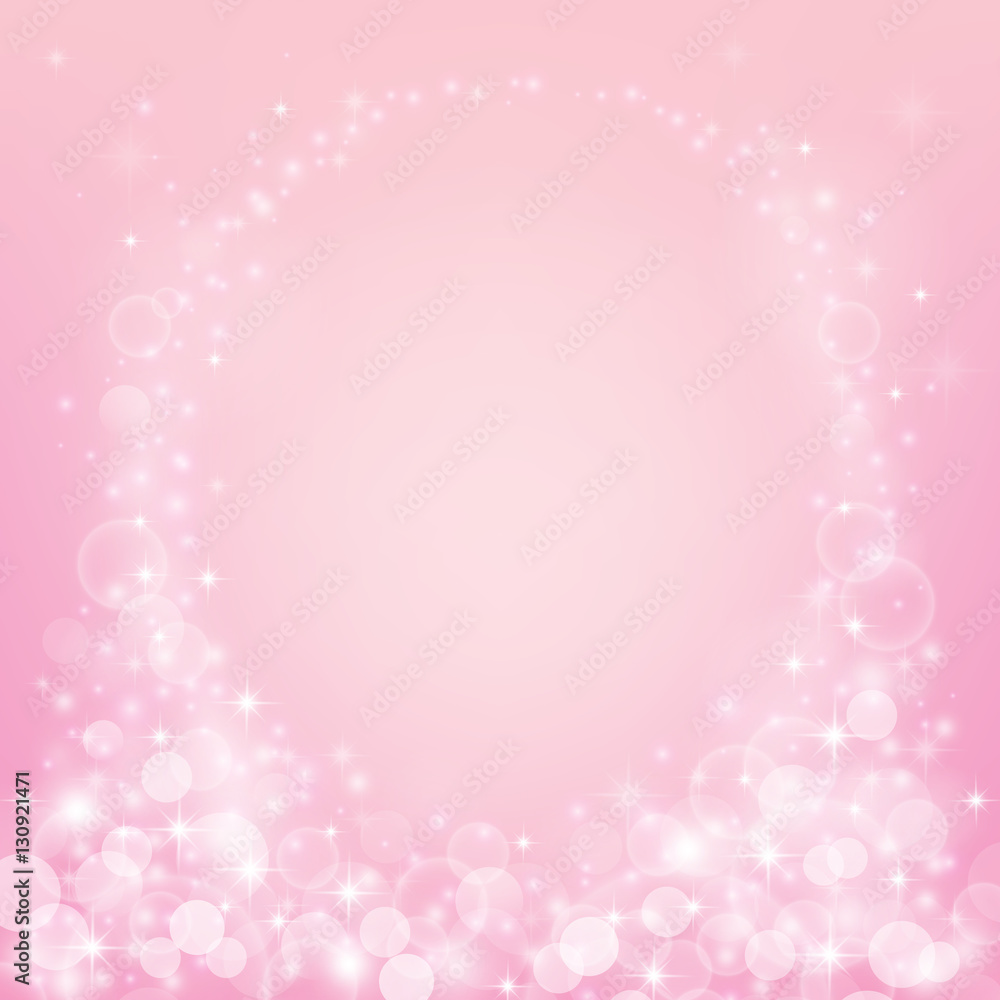 Magical pink background with bokeh lights, stars and sparkles. Vector illustration. Magical pink background with bokeh lights, stars and sparkles. Vector illustration.