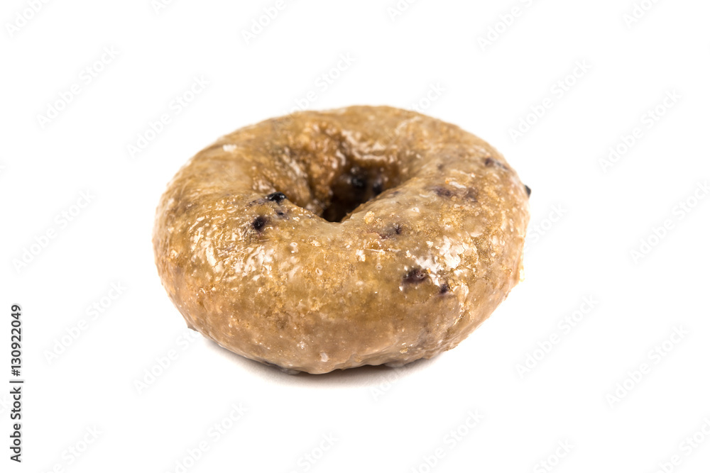 Frosted blueberry donut isolated on a white background