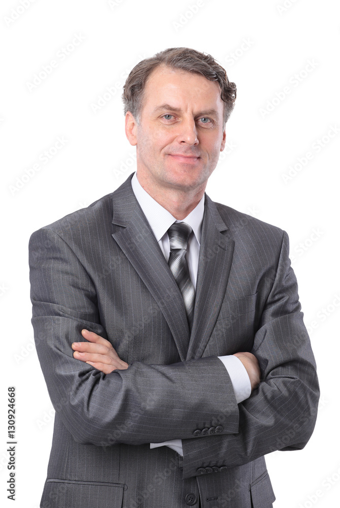 Full body portrait of happy smiling business man, isolated on white background Full body portrait of happy smiling business man, isolated on white background