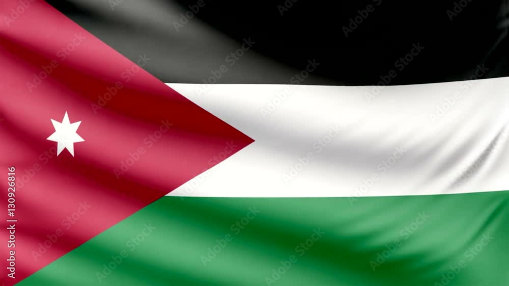 Realistic beautiful Jordan flag 4k Realistic beautiful Jordan flag 4k