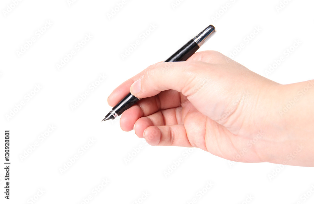 Fountain pen in hand Fountain pen in hand