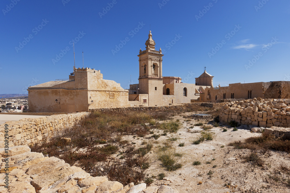 Top of the citadel in the city of Victoria, Malta 