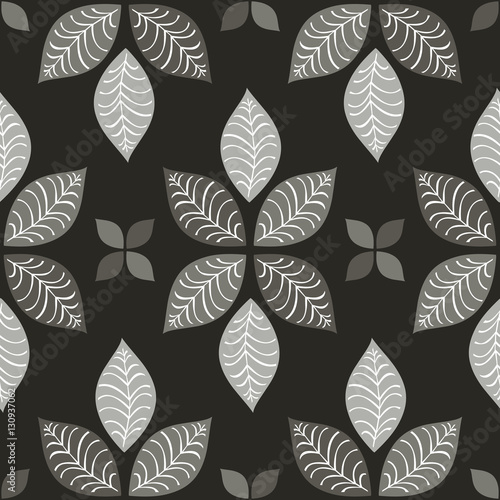 seamless leaf pattern and background vector illustration