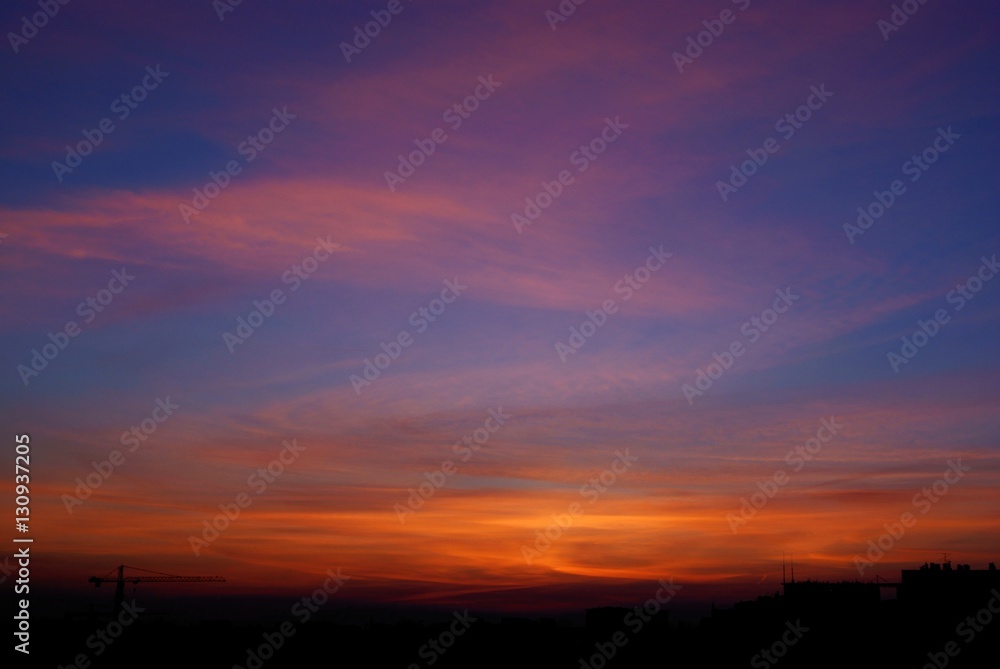 multicolor sky and sunset