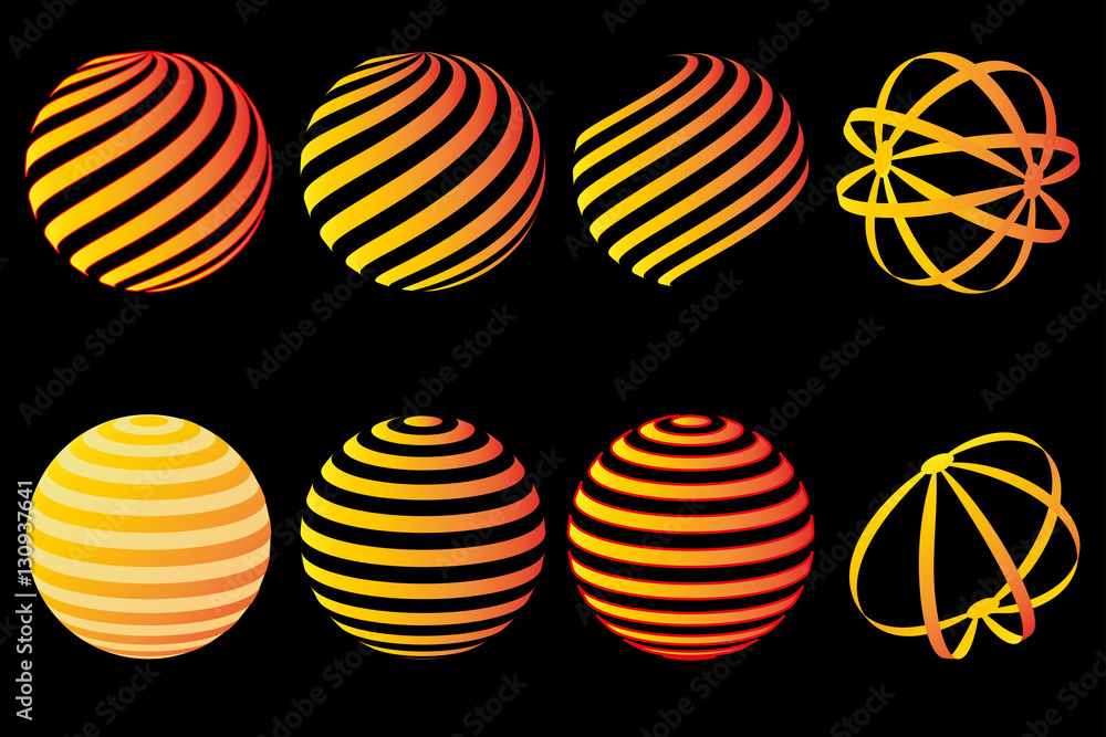 Set logo balls, set logo globe, Abstract vector logo ball,Logo for Business,