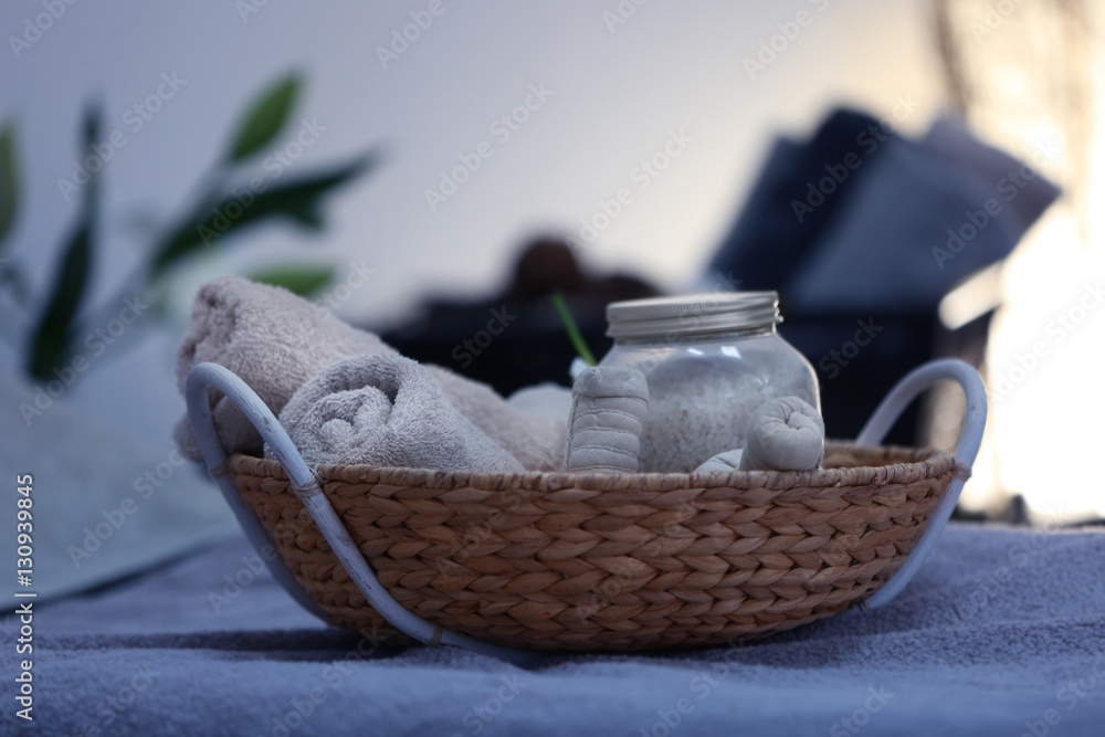 Beautiful spa composition on blurred background Beautiful spa composition on blurred background