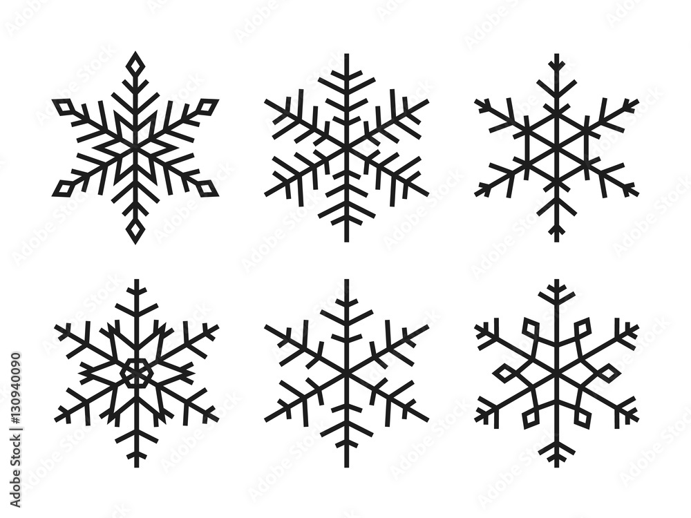 Vector snowflakes set Vector snowflakes set