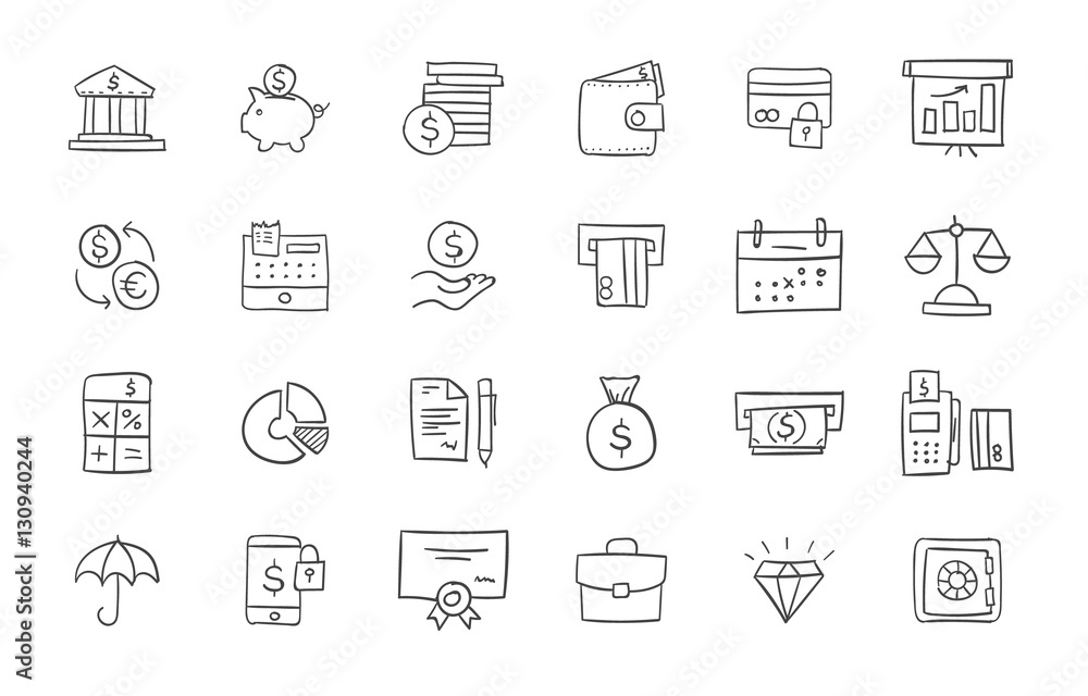 Set of finance and business icons