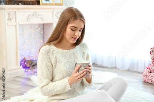 Beautiful young woman with ...
