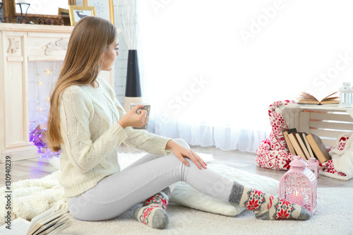 Beautiful young woman with ...