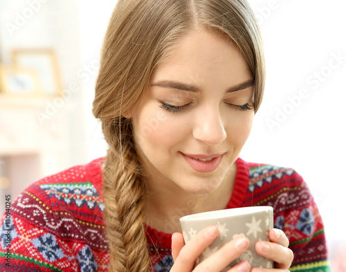 Beautiful young woman with ...