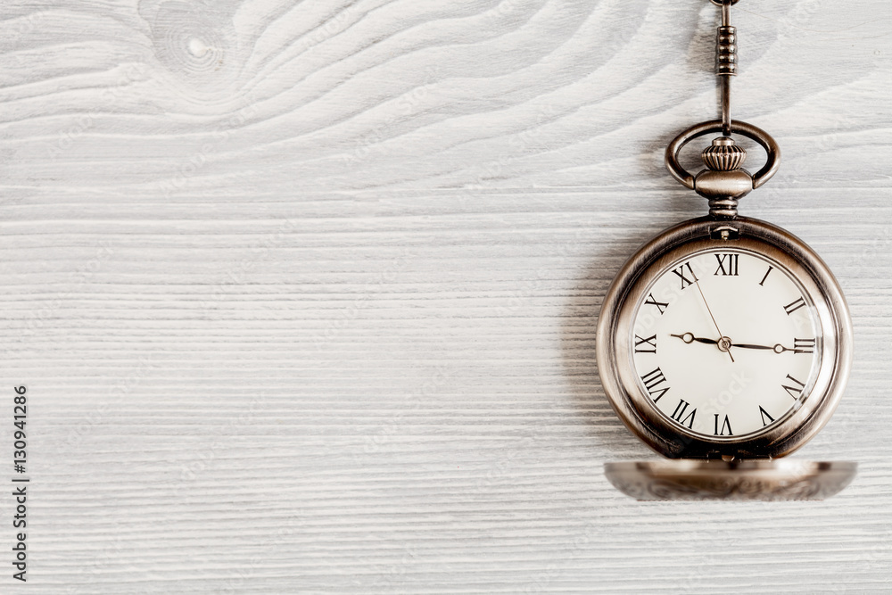 deadline concept pocket watch on wooden background top view deadline concept pocket watch on wooden background top view