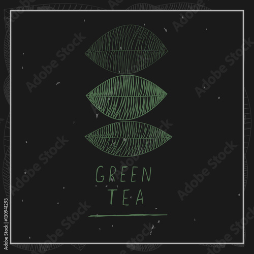 Tea vector illustration. Tea leaves frame.