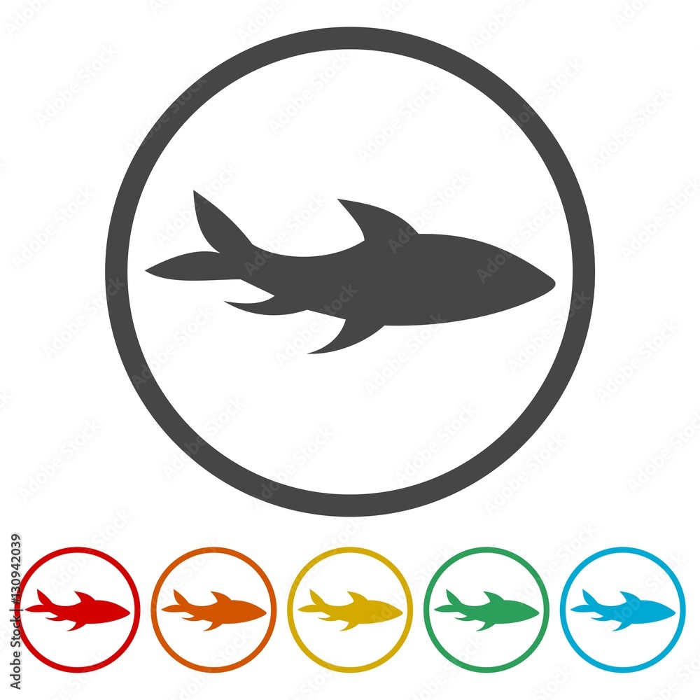 Fish icons set Fish icons set