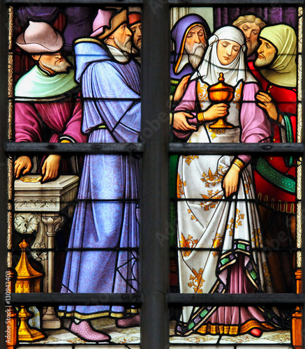 Stained Glass - Antisemitic stained glass in Brussels Cathedral