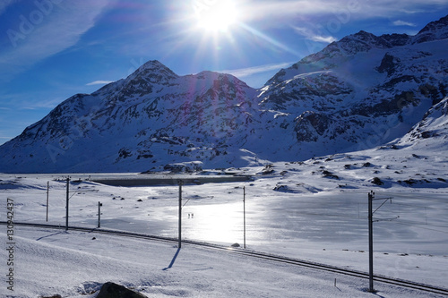 Lago Bianco ghiacciato,  Sankt Moritz Svizzera photo