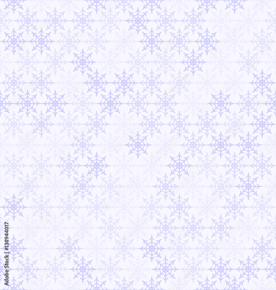 Violet snowflake pattern. Seamless vector winter background
