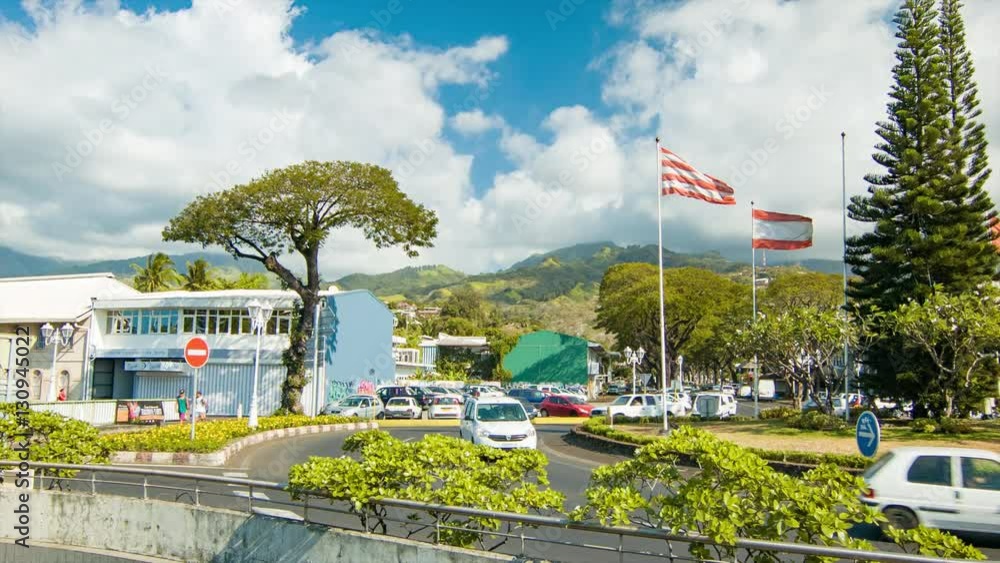 Vidéo Stock Nature Meets Civilization with Cars Driving infront of