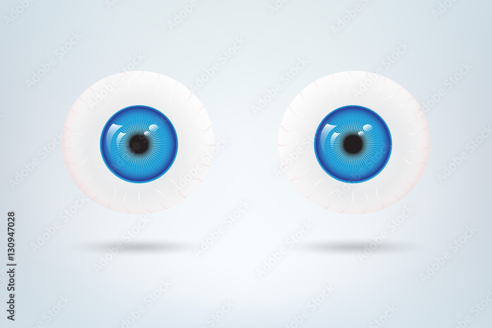 Human blue eyes balls pupil. Medical visual material. Human blue eyes balls pupil. Medical visual material.