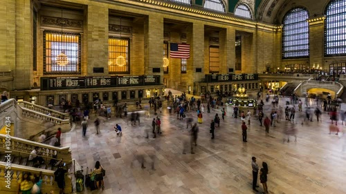 Aerial view of Grand Central train station ticket hall in Manhattan, New York City, NY
