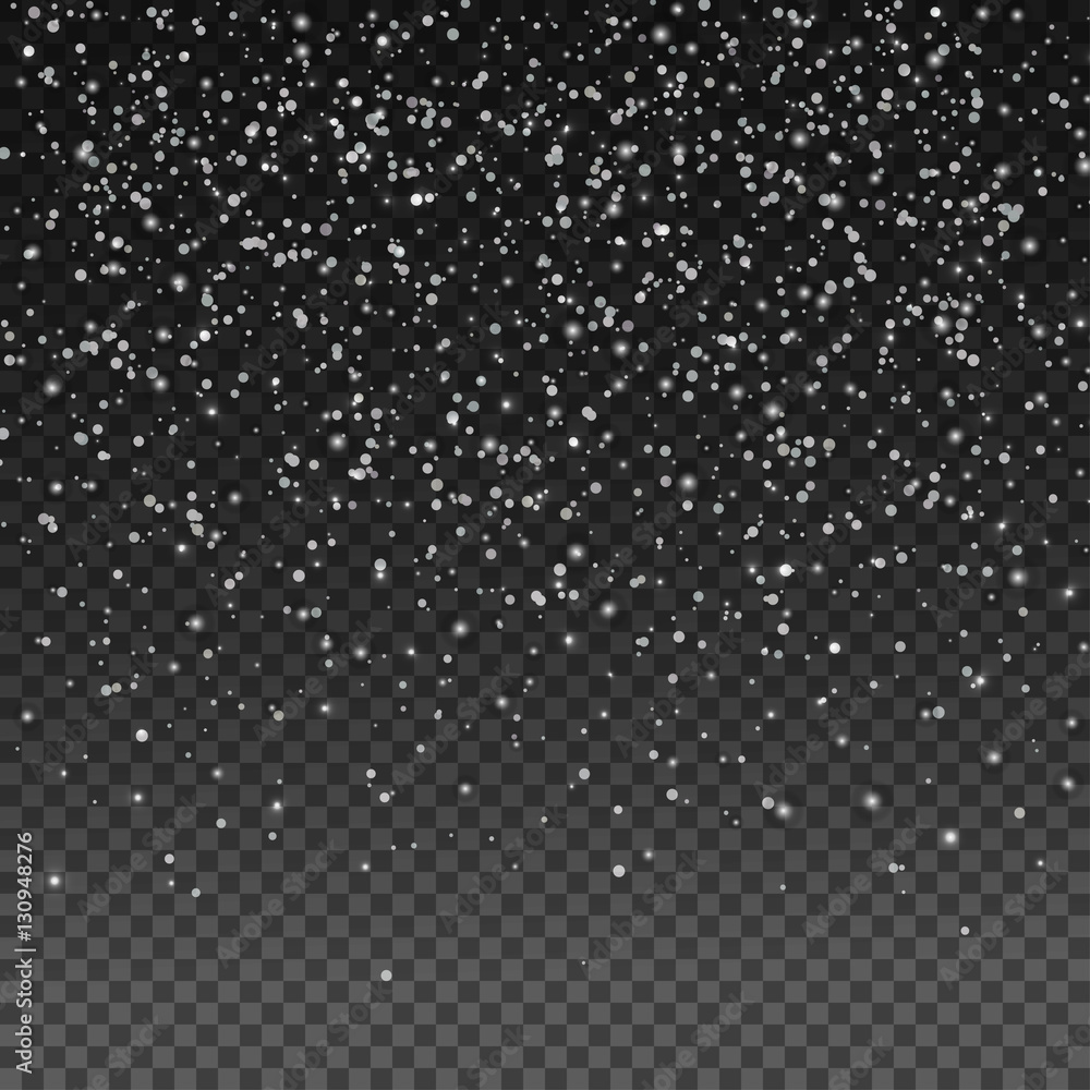 Vector Snow on Transparent Background, Holiday Greeting Card Template. Vector Snow on Transparent Background, Holiday Greeting Card Template.