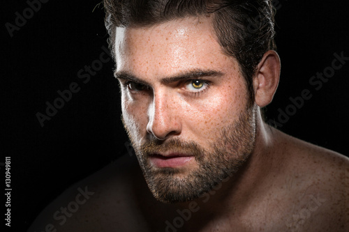 Φωτογραφία Intense determined motivational stare of conviction in eyes from masculine male