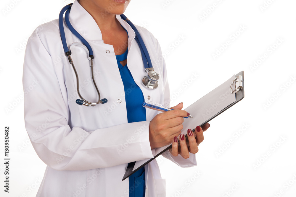 Doctor with stethoscope isolated on white background Doctor with stethoscope isolated on white background