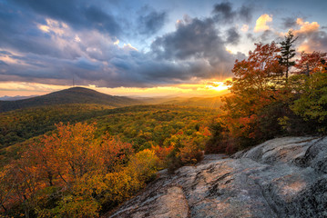 Blue Ridge Mountains, scenic sunset, Blue Ridge Parkway, North Carolina